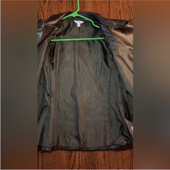 Time & Tru Brown Faux Leather Jacket NWT - Picture 3 of 5